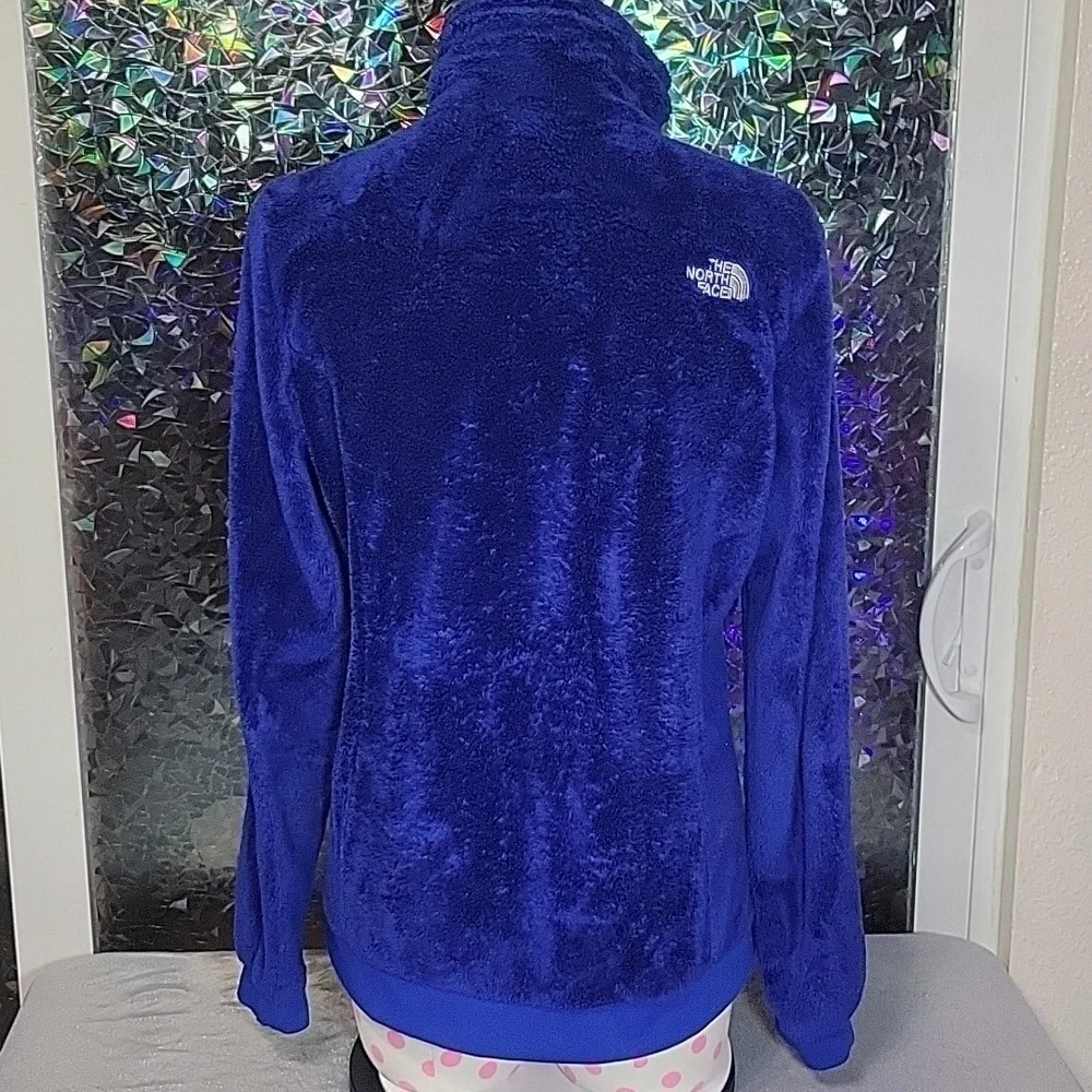 Y2K The Northface Teddy Bear 'Osito' Zip Up Jacket Coat Dark Royal Blue SZ:M